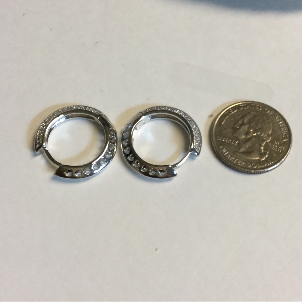 Silver CZirconia Hoops - Picture 1 of 3